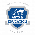 The Arts and Education Academy logo for the ISD Academies.